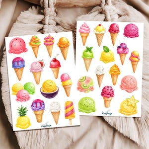 Ensemble d'autocollants Cornets de glace