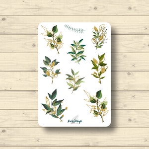 Feuille d'autocollants, feuilles décoratives, feuilles, plantes, plantes vertes nature forêt autocollants planificateur autocollants, autocollants de scrapbooking mignons