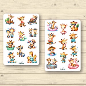 Sticker Set Giraffen Pool-Party
