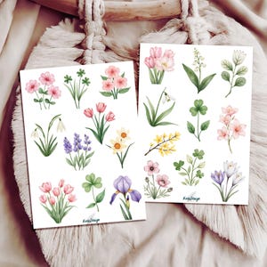 Set de pegatinas flores de primavera