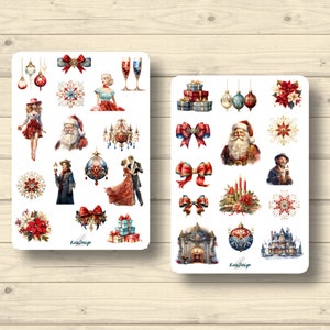 Sticker Set Weihnachten vintage
