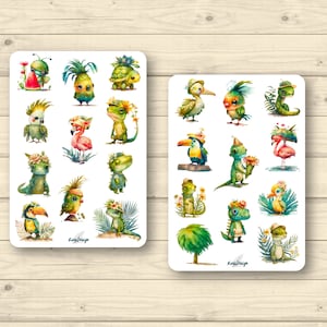 Sticker Set tropische Tiere