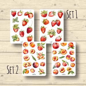 L'adesivo imposta fragole e pesche