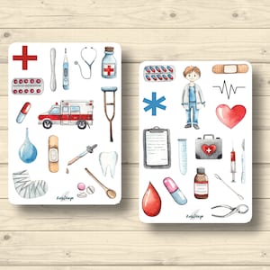 Ensemble d'autocollants service médical d'urgence d'ambulance