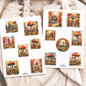 Lot d'autocollants de timbres d'automne, timbres décoratifs