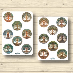 Sticker Set Lebensbaum keltisch Kreise , Aufkleber Planner Stickers, cute Scrapbooking Stickers