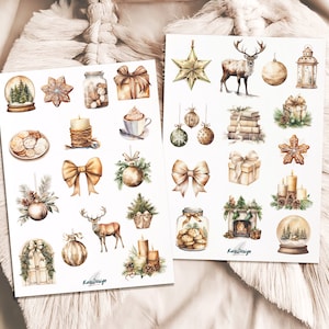 Sticker Set Weihnachten in Naturfarben