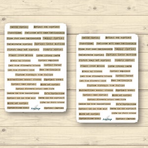 Sticker Set Journaling Spring Texts Phrases Quotes English