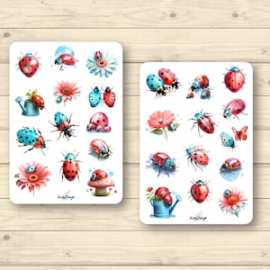 Set d'autocollants coccinelles