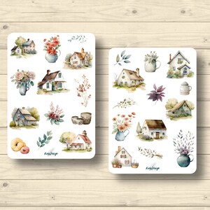 Sticker Set Cottages vintage