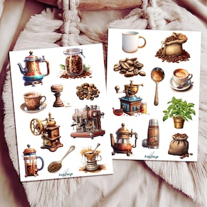 Sticker Set Kaffee vintage