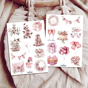 Set de pegatinas de rosas de cumpleaños