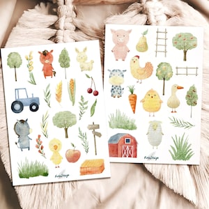 Sticker Set kleiner Bauernhof mit Tieren