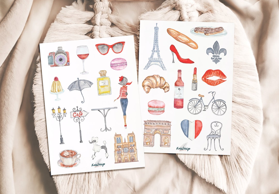 Sticker Set Paris - Etsy