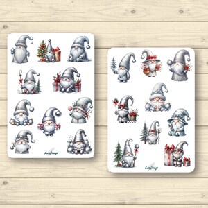 Sticker Set kleine niedliche Weihnachtsgnome