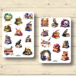 ステッカーセットファンタジーブックマジックマジックデスク読書コーナーおとぎ話、ステッカープランナーステッカー、かわいいスクラップブッキングステッカー