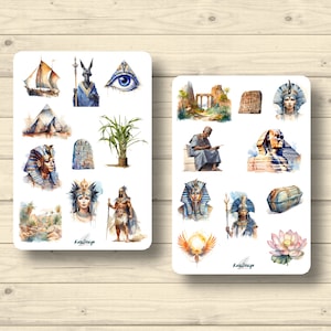 Ensemble d’autocollants Egypte pharaon pyramides sphinx antique, autocollants Anubis planificateur autocollants, autocollants scrapbooking mignons