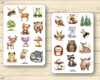 Set de pegatinas de animales del bosque
