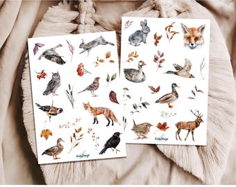Set de pegatinas de animales del bosque