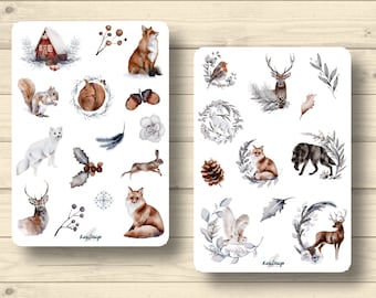 Sticker set forest animals