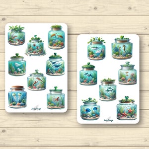 Set d'autocollants mini aquariums