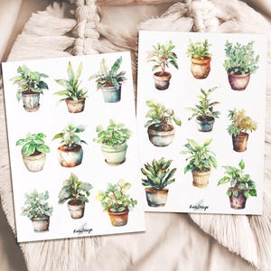 Set d'autocollants plantes en pot