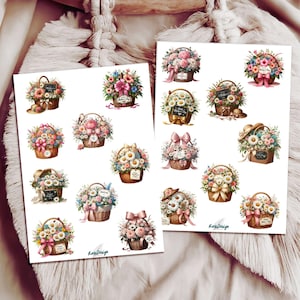 Sticker Set Blumenkörbe Happy Mother's Day