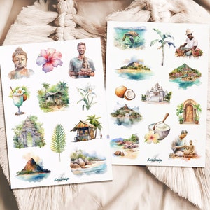 Conjunto de adesivos Férias em Bali