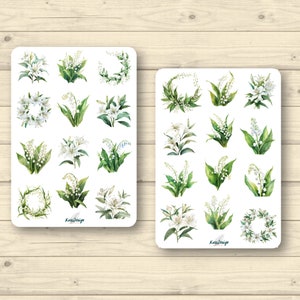 Set d'autocollants muguet et muguet