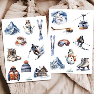 Set d'autocollants sports d'hiver