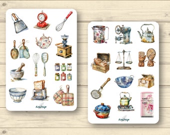 Vintage kitchen sticker set