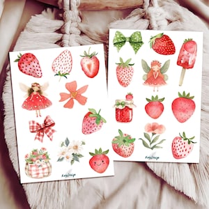 Set de pegatinas Hada de la fresa, fresas