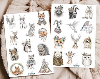 Sticker Set Boho Animals