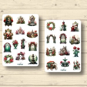 Sticker Set Weihnachten Schlösser Gothik