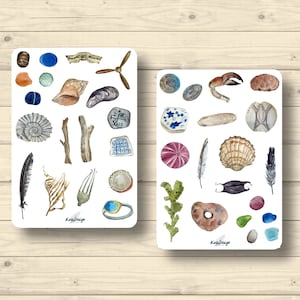 Sticker Set, Strandgut, Sommer, Meer, Aufkleber Planner Stickers, cute Scrapbooking Stickers