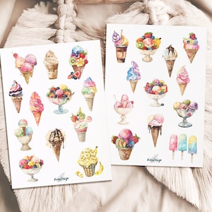 Set de pegatinas helado helado