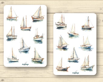 Sticker set sailboats