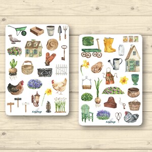 Sticker Sheet Gartengeräte, Gartenarbeit