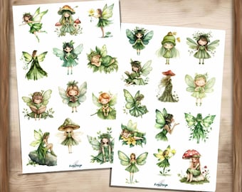 Sticker set little forest fairy
