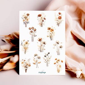 Autocolante folha flores de outono buquês secos