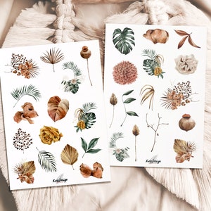 Set d'autocollants décoration de plantes bohèmes