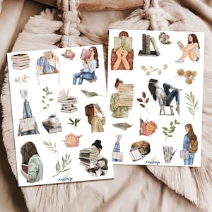 Sticker Set Bücherliebe, lesen