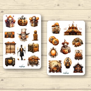 Conjunto de pegatinas vintage de Halloween