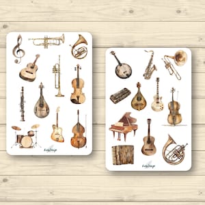 Set de pegatinas instrumentos musicales.