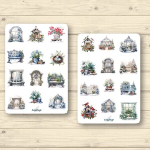 Sticker Set Garten im Winter