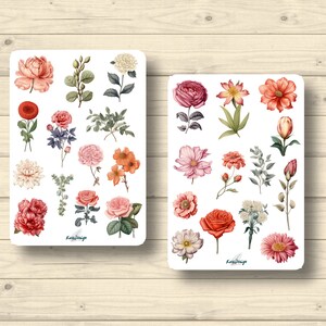 Sticker Set vintage Blumen