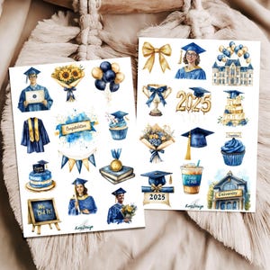 Set de pegatinas de graduación escolar 2025