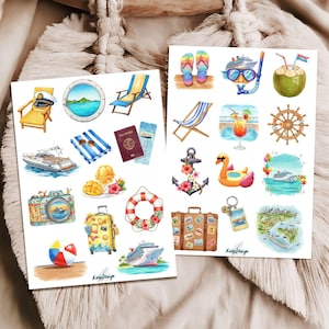 Juego de pegatinas para vacaciones en crucero