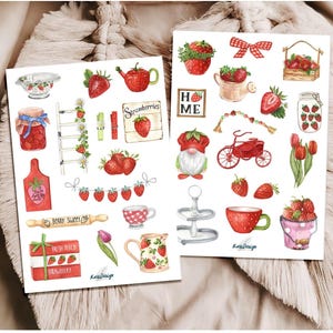Set d'autocollants fraises décoration fraise