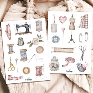 Set d'autocollants couture vintage